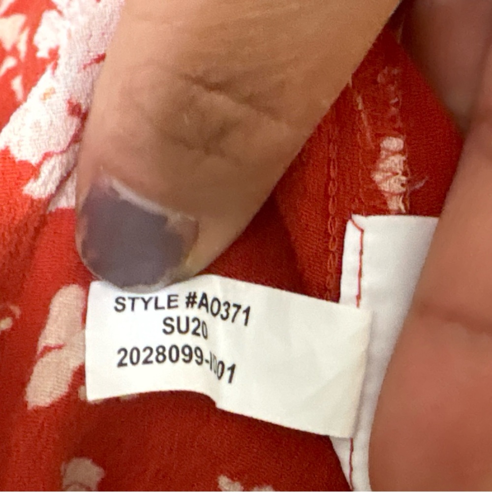 Madewell Happy Hibiscus Ruffle Wrap Midi Skirt Red Floral 2 Cottagecore Boho - Picture 12 of 12
